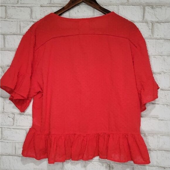 NWOT Knox Rose red dotted blouse - Picture 6 of 6